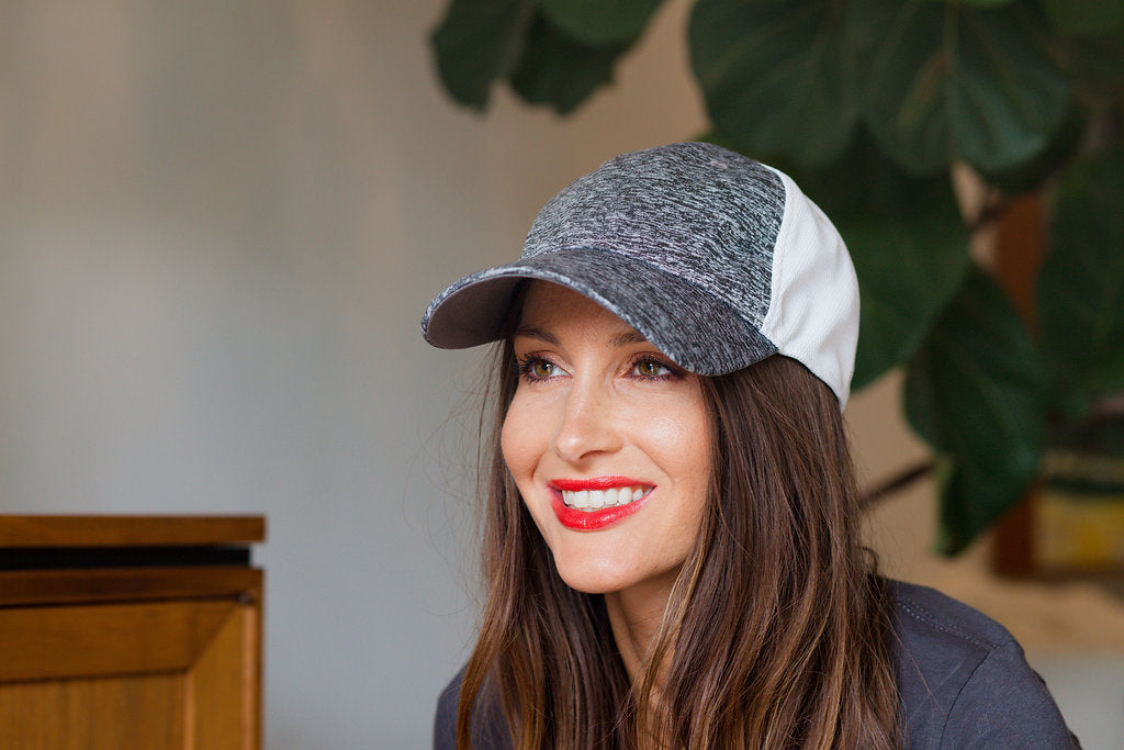 Jetwash Gray Roger Space Dye Flex Fit Baseball Cap side view