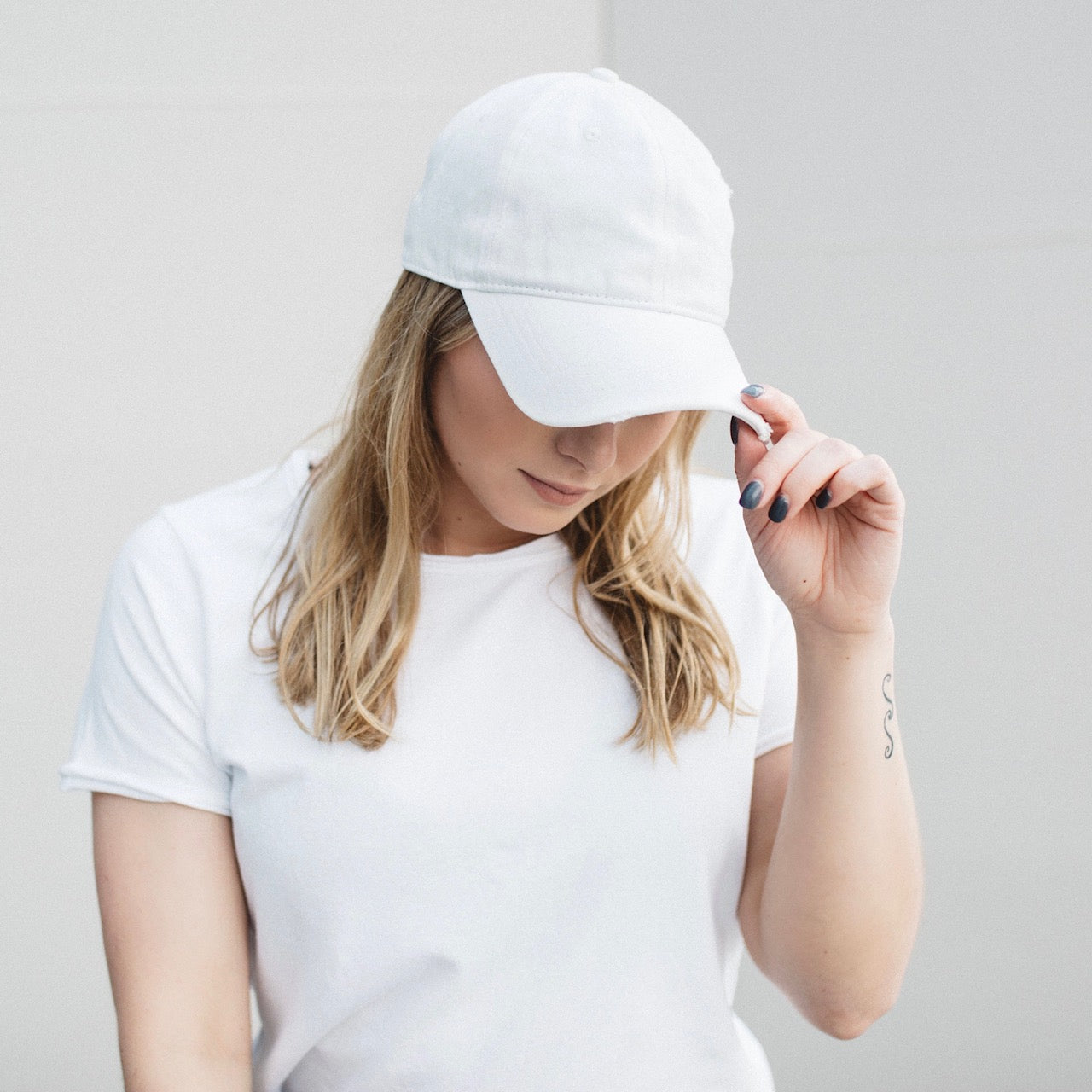 Ice George Distressed Dad Cap hat top view