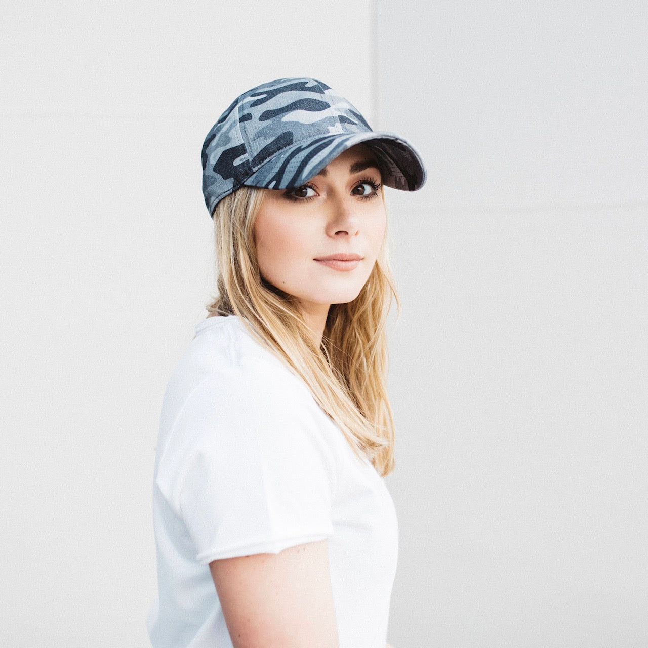 Stealth Black Camo Uncle Garment Washed Baseball Cap Side View
