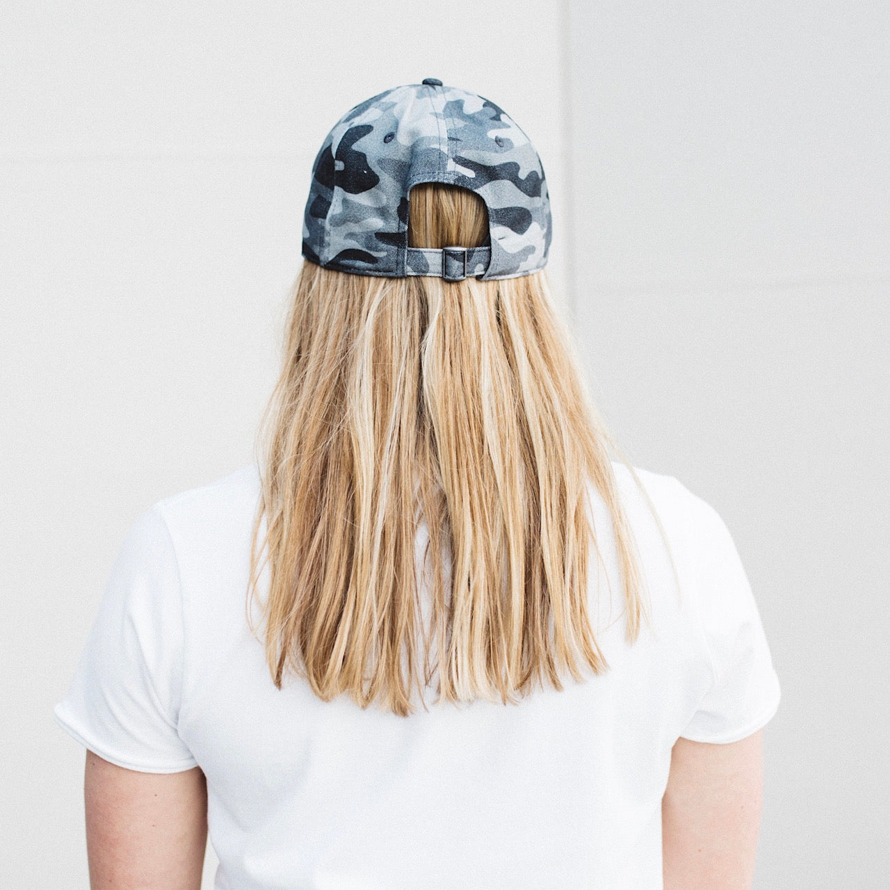 Stealth Black Camo Uncle Garment Washed Baseball Cap Back View