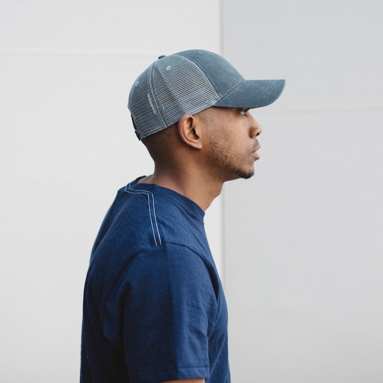 Jetwash Black Mike Meshback Trucker Hat Side View