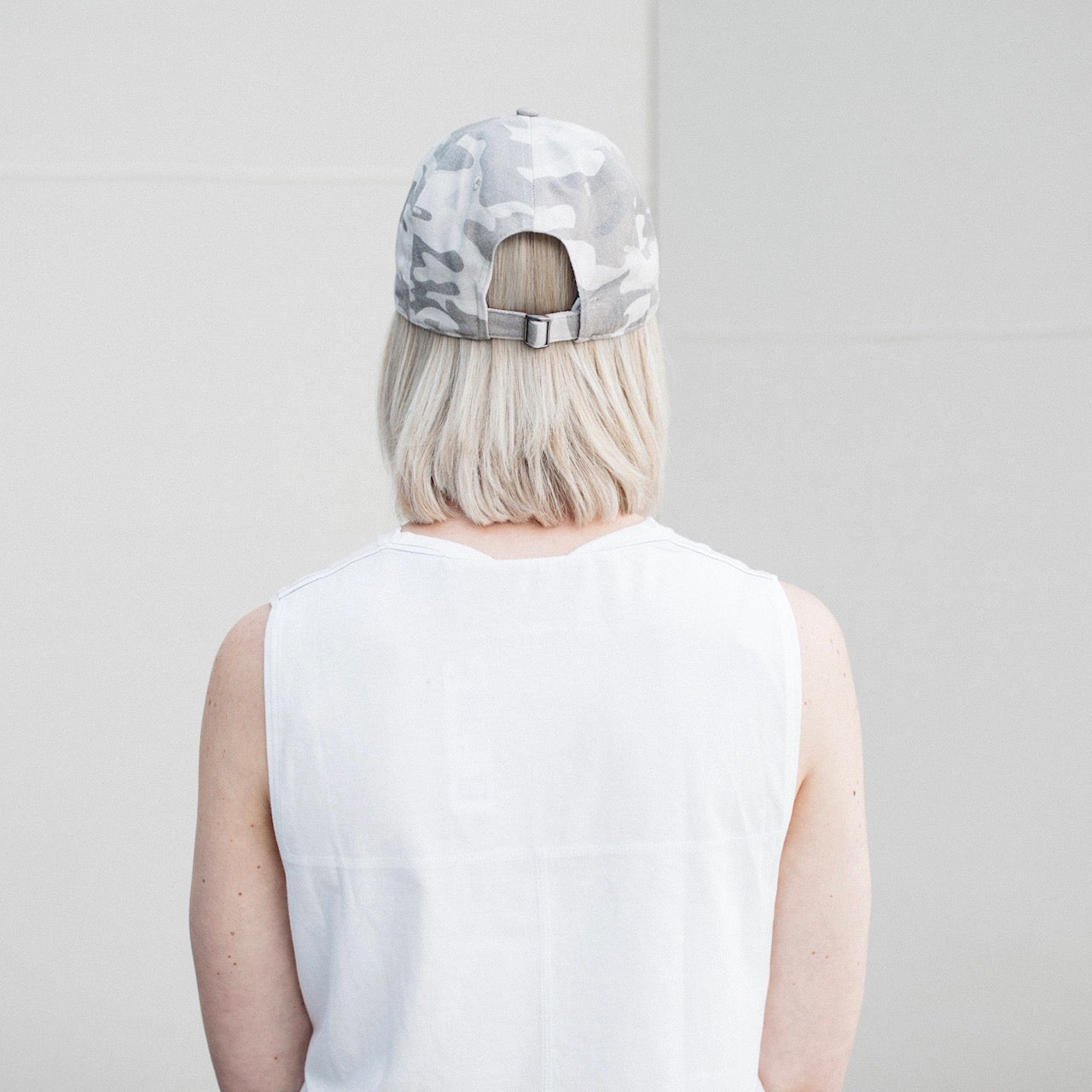 Dune Tan Camo George Distressed Dad Cap Hat Back View
