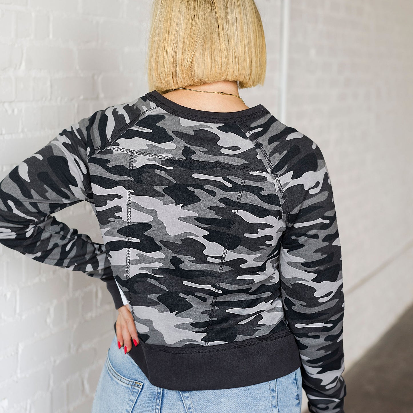 Camo Charlie Crop Sweatshirt