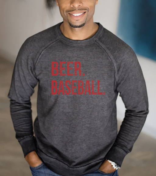 Beer. Baseball. Sweatshirt