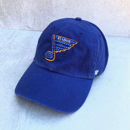 ST. LOUIS BLUES LUSSO STYLE SLB APPLIQUE STRAPBACK HAT - NAVY CAMO