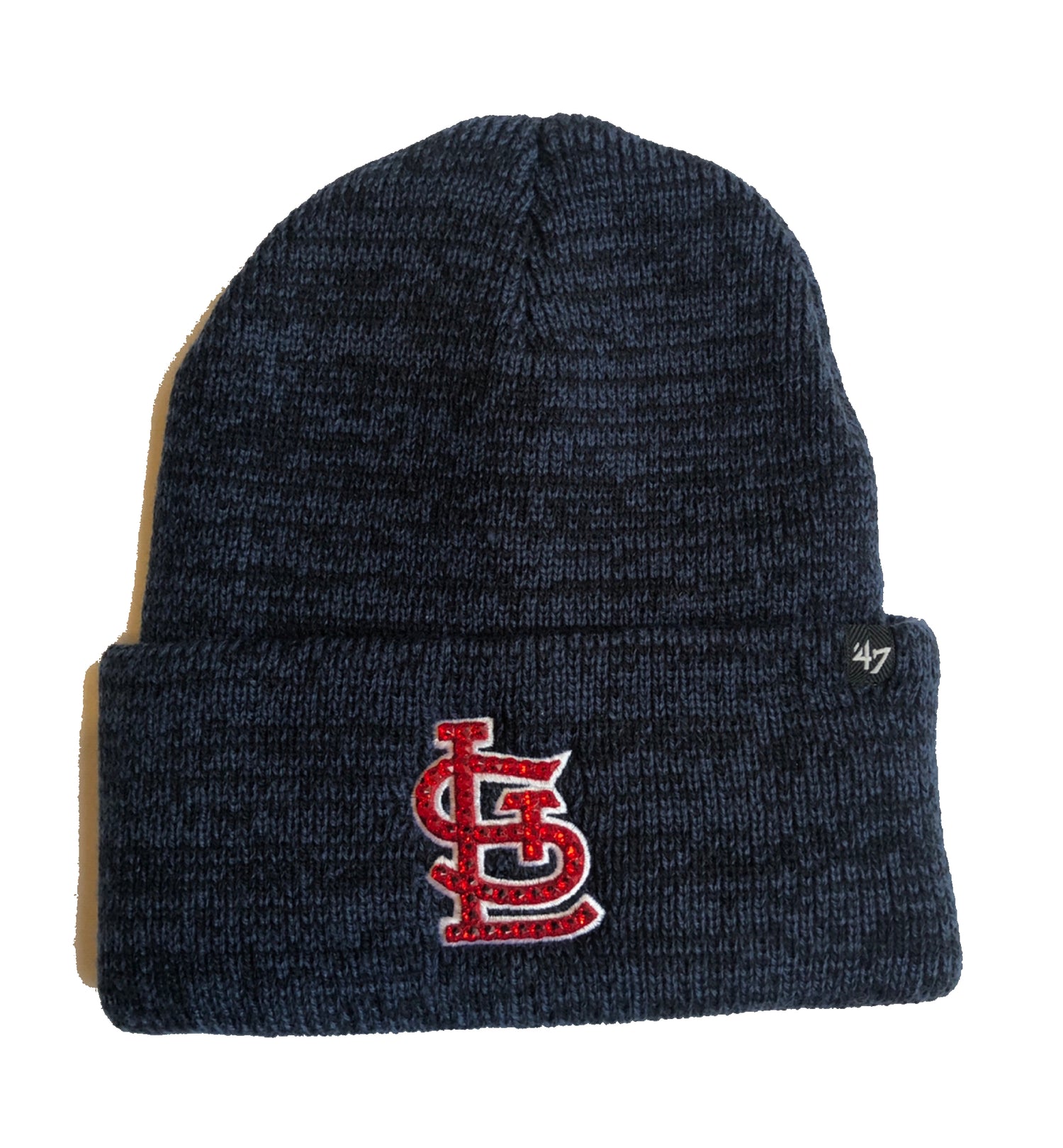 Blinged St. Louis Cardinals Beanie Knit Hat Navy Blue