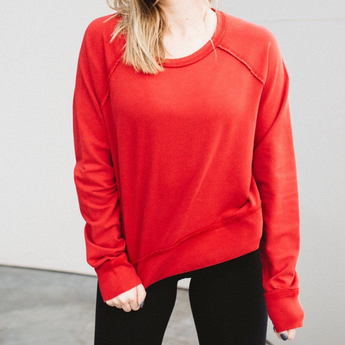 Burner Red Charlie Croppy Sweatshirt Front View