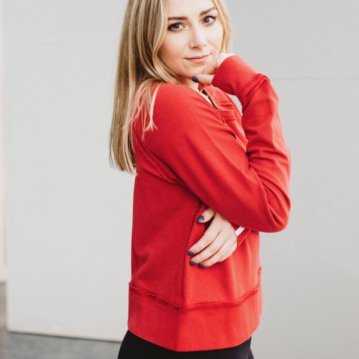 Burner Red Charlie Croppy Sweatshirt Side View
