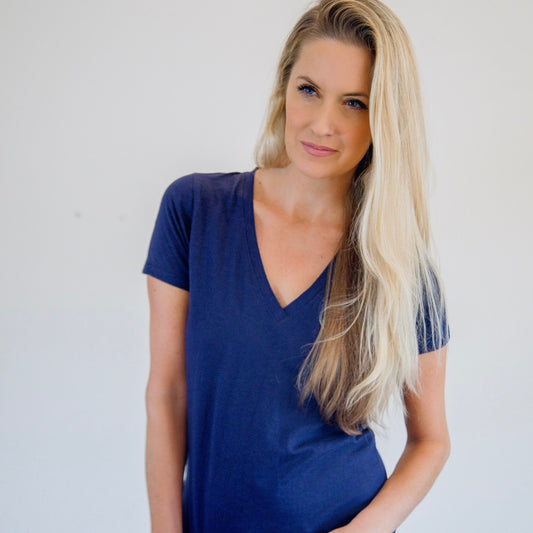Juliett Cotton Slub V Neck Tee WILD