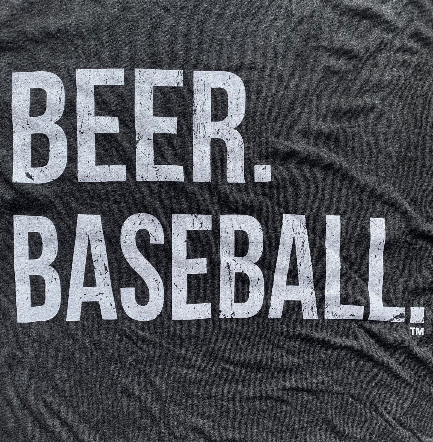 Beer. Baseball. Tri-blend Tee Charcoal