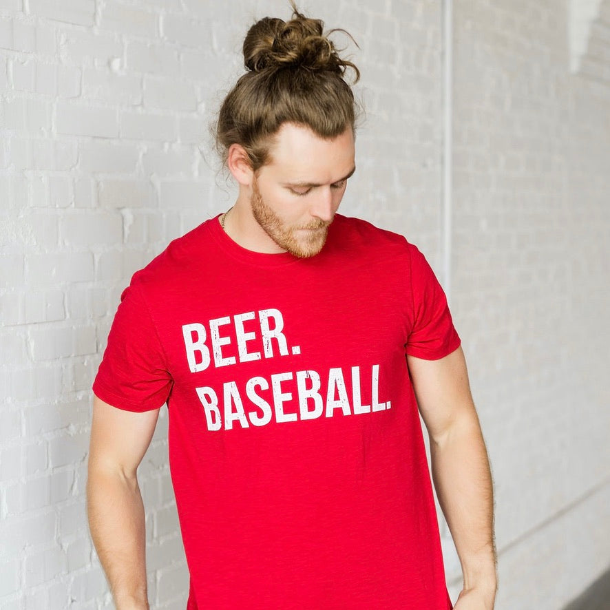 Beer. Baseball. Romeo Tee Red