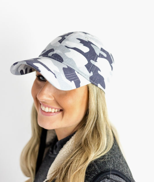 Lizard Gray Camo Garment Washed Baseball Cap