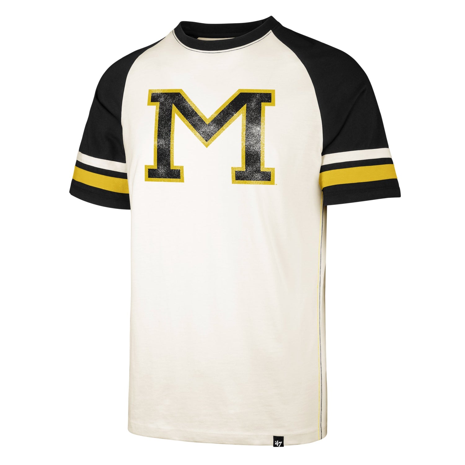 missouri vintage M mizzou raglan with stripes tee