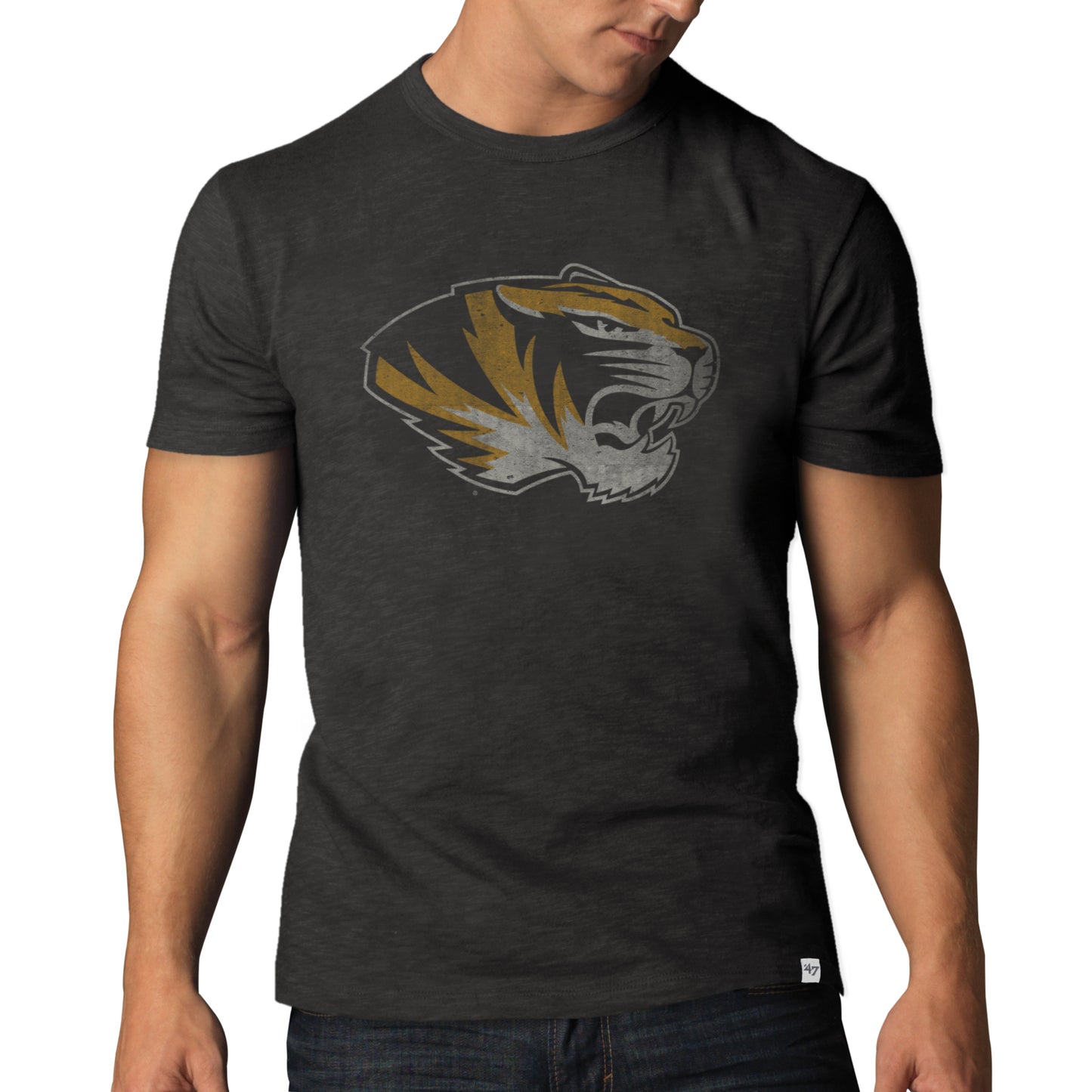 Black mizzou missouri tiger scrum tee
